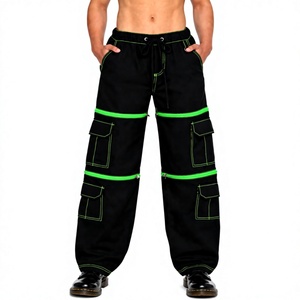 Pantalon gothique pour homme avec poche cargo, coupe décontractée unisexe, plusieurs poches, pantalon de mode alternative - Product Image 1