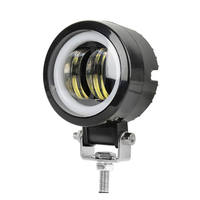 Barre lumineuse LED ronde, étanche, 12V, 24V, 20W, 6500K, blanc, pour moto, travail, tout-terrain