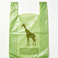Sac de courses en plastique HDPE vert imprimé sur mesure avec motif animal unique