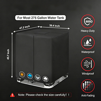 Housse de protection imperméable K-Shield pour IBC 1000L (275 Gallons) avec protection UV, pour extérieur, écologique, avec poteau en acier inoxydable, anti-poussière et isolée