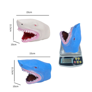 โมเดลฉลามเมกาโลดอน ของเล่นเสริมพัฒนาการเด็ก รูปทรงสัตว์ทะเล ทำจากยาง รูปทรงฉลามทะเล ของเล่นจำลองฉลาม  ถุงมือฉลาม  ของเล่นพลาสติก - Product Image 5