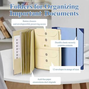 Pocket Binder Case Manila <b>File</b> <b>Folder</b> Office <b>Organizer</b> Multi-functional Save Space Foldable Five Layers Paper <b>File</b> Cabinet - Product Image 5
