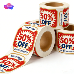 Rouleau d'étiquettes en vinyle de qualité supérieure, personnalisez votre logo, 50 % de réduction, étiquettes attrayantes pour la promotion des entreprises et des commerces - Product Image 3