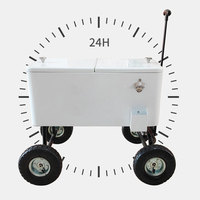Glacière portable en métal avec roues pour le camping