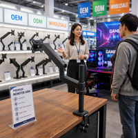 Support d'écran unique à ressort mécanique économique OEM 17"-32" 9kg, réglable en hauteur pour ordinateur