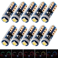 Ampoule LED T5 pour instruments de voiture, 1SMD 3030, lampe d'instrument 12V, indicateur d'avertissement de tableau de bord, T5 W1.2W W2.3W W2W WBT5
