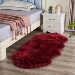 Alfombra Irregular de Imitación de Lana, Alfombra de Felpa Dorada Antideslizante para Dormitorio, Alfombra de Área de Color Sólido con Forma Novedosa, Decoración del Hogar - Product Image 2