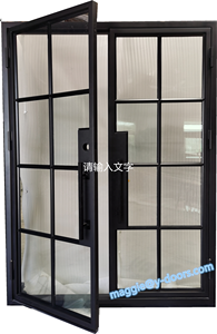 स्टील आधुनिक फ्रेंच दरवाजा लोहे के प्रवेश द्वार स्टील बाहरी दरवाजा - Product Image 4