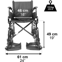 Silla de Ruedas Plegable para Personas Mayores (Ancho del Asiento 15", 16", 17", 18", 19", 20"), Sillas de Ruedas Manuales para Adultos Mayores PEPE P10033