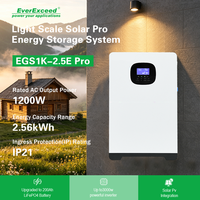 Système de stockage d'énergie solaire mural économique 2,56 kWh LiFePO4 avec charge hybride 60A 1200W -20~50 pour stockage hors réseau