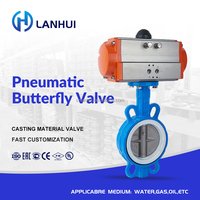 Vanne papillon pneumatique d'arrêt d'urgence en fonte ductile PN16 GGG50, revêtement époxy, siège EPDM, fermeture rapide, action rapide, pour eau