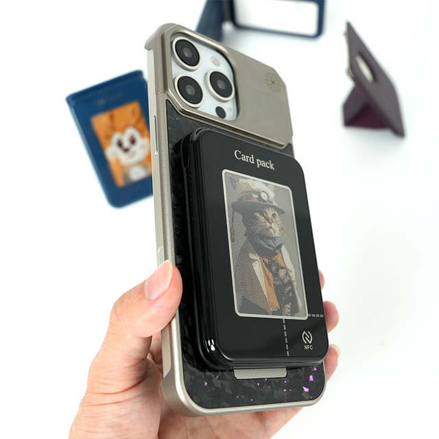 NFC E-ink Wallet for iPhone Cases Cover Mobile Genuine Leather Flip Wallet Phone Case for iPhone 17 16 11 12 13 14 15 Pro Max