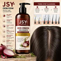 Sampo Bawang Merah JSY 500ml Perawatan Kulit Kepala yang Memperkuat dan Menutrisi, Rambut Terlihat Lebih Lebat, Halus, dan Berkilau, Label Pribadi OEM ODM Perawatan Rambut