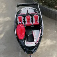 Red and Black Seadoo Jet Ski Type Sport Boat, 6 Ponsons