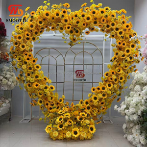 SMOOTH Bright Yellow Wedding Events Sunflower Arch <b>Backdrop</b> <b>Stand</b> For Event Party Decoration - Product Image 1