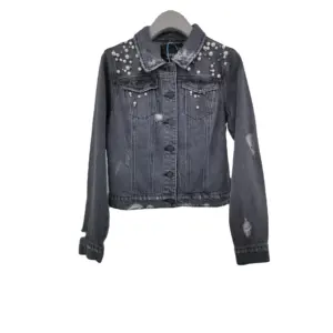 Beautiful Design Personalised Black Pearl Slim Fit Denim Jacket