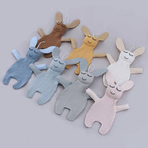 Nouvelle <span class=keywords><strong>attache</strong></span>-sucette en tissu sans BPA pour nouveau-né, en lin et coton, motif lapin, chaîne de sucette, jouet de dentition pour soulager la douleur de bébé, cadeau de naissance - Product Image 2