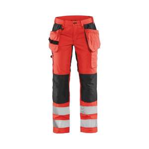 BLAKLADER - 716318115599C42 Women's Hi-Vis <b>trousers</b> with stretch Red/<b>Black</b> - EAN 7330509811580 HI-VIS <b>WORKWEAR</b> - Product Image 1