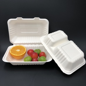 Trung Quốc compostable lò vi sóng Hộp Ăn Trưa mía bã mía vỏ sò Sushi hộp dùng một lần phân hủy sinh học Bộ đồ ăn - Product Image 5