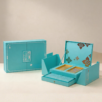 Boîte en carton rigide personnalisée de qualité supérieure avec logo imprimé, pour ensemble de soins de la peau et de beauté, emballage magnétique à double porte pour cosmétiques, coffret cadeau