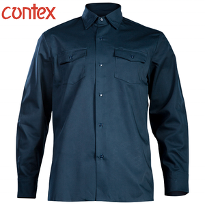 建筑男式长袖涤棉混纺斜纹中重工作服衬衫 - Product Image 3