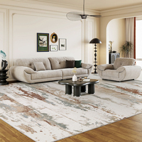 Tapis Wilton en polypropylène à motif abstrait, texture douce et luxueuse, facile à nettoyer, pour salon et chambre à coucher – Collection 2026 en vogue