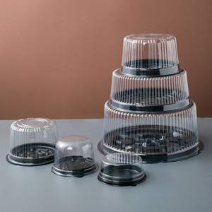 Bán Buôn trong suốt 8 inch Vòng nhựa bánh hộp với rPet <span class=keywords><strong>Apet</strong></span> Pet Dome Nắp bánh sinh nhật hộp cho thực phẩm bánh mì để sử dụng - Product Image 1