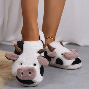 Scarpe da <span class=keywords><strong>donna</strong></span> Casual soffice per pantofole Open Toe <span class=keywords><strong>eleganti</strong></span> con plateau invernali peluche graziose scarpe firmate di mucca dei cartoni animati per la <span class=keywords><strong>casa</strong></span> EVA - Product Image 6