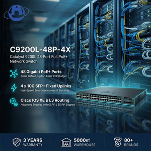 Commutateur réseau géré Original Network Essentials Catalyst C9200L-48P-4X 48 ports Gigabit PoE+ 740W 4x10G SFP+ Uplinks Couche 3 - Product Image 1