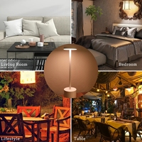 Lampe de table LED simple rechargeable tactile en métal trois couleurs barre de lumière ambiante créative de chevet décoration extérieure veilleuse