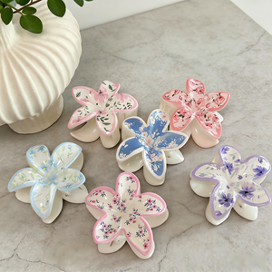 Pinzas de Pelo de Resina Plástica con Diseño de Flor de 9 cm, Coloridas y Modernas, Pinzas de Pelo Tipo Garra de Tiburón Bauhinia, Accesorios para el Cabello para Mujer - Product Image 3