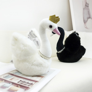 Animale nero bambola cigno bianco bambola cigno peluche per bambini regalo decorazione di nozze nero cigno bianco - Product Image 3