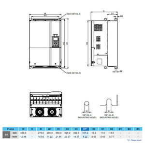 Variateur de fréquence VFD CP2000 Series 100% neuf VFD900CP43A-21 90KW 125HP 460VAC 180A en stock entrepôt - Product Image 1
