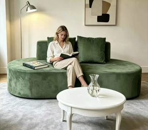 Divano Letto Pieghevole a Due Posti in Memory Foam, Design Moderno, Rivestimento in Tessuto <span class=keywords><strong>Verde</strong></span> Confortevole, Arredamento per Soggiorno - Product Image 3