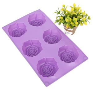 Factory 6 Holes Hot Quality Custom 3d Nonstick BPA Free Eco-Friendly Rose <b>Soap</b> <b>Moulds</b> Handmade Silicone <b>Soap</b> Cake Mold logo - Product Image 1