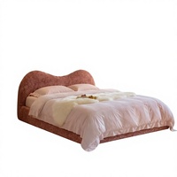 Lit Double King/Queen Size Nouvelle Collection 2026 – Style Moderne et Simple, Tissu Luxueux, Cadre en Bois Massif, Lit Rembourré Doux – Ensemble de Chambre à Coucher – Vente Flash
