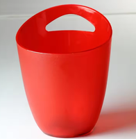Seau à glace portable en plastique personnalisé avec design incliné, style moderne et minimaliste, bac à boissons, bar, bière, cola, facile à nettoyer, couleur unie