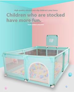 Grand parc de jeu ventilé en métal de 230 cm avec buts de football Messi et panier de sport pour enfants, idéal pour la sécurité des bébés, utilisable en extérieur, dans les parcs, les chambres et les écoles - Product Image 2