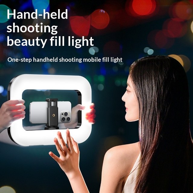New Rabbit Cage Handheld Ring Light Portable Rechargeable Photography Light Mobile Live Streaming Desktop Selfie Light