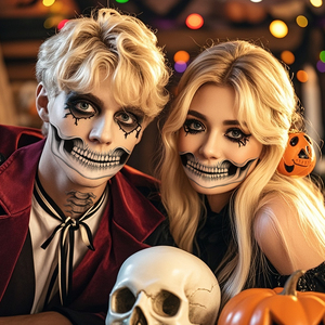 Tatuajes Temporales Faciales de Halloween para Adultos |   Calcomanías Corporales de Cosplay, Sexys, Modernas y Aterradoras, Resistentes al Agua, Fáciles de Aplicar - Product Image 6