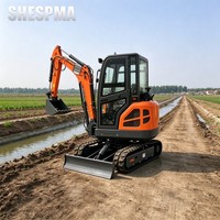 Mini-excavatrice à chenilles légère, vitesse de déplacement de 4 km/h, pour la rénovation des terres agricoles et les opérations de défrichement
