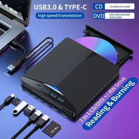 7-in-1 USB 3.0 Type-c External DVD RW CD Drive Burner Reader Player Optical Drive External for Laptop Desktop