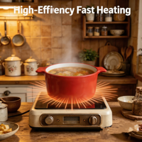 Marmite élégante en spodumène pour cuisinières à gaz et à induction, compatible flamme nue, poignée en céramique haute température, capacité 5L, ensemble de batterie de cuisine en céramique