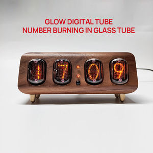 YIZHI Verre personnalisé Matériau bois Horloge <span class=keywords><strong>Nixie</strong></span> Horloge de bureau in12 Glow Digital <span class=keywords><strong>Tube</strong></span> 6 bits Horloge - Product Image 4