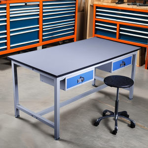 2024 nóng tùy chỉnh melamine bảng bàn làm việc với hai ngăn kéo cơ khí thợ điện ESD bàn làm việc Xây Dựng Mới được sử dụng - Product Image 4
