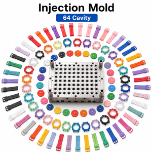 custom Multi-Cavity double color Mold <b>watch</b> <b>strap</b> two shot mould plastic product Overmolding smart <b>watch</b> injection mold - Product Image 1