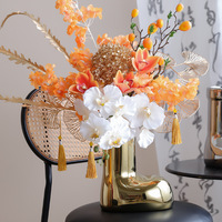 Vase en céramique rouge de style INS, haute qualité, grande valeur esthétique, ornement rouge et vert, cadeau de Noël