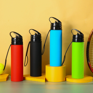 Bouteille d'eau portable en silicone de 600 ml, sans BPA, pliable et repliable, pour boire directement, idéale pour les aventures en plein air (vente en gros) - Product Image 5