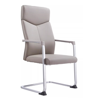 Chaise de visiteur moderne en maille, avec pieds en arc fixes, accoudoirs réglables, assise en tissu et base en fer, pour bureau, réception et formation (vente en gros)