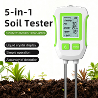 Vente en gros 5 en 1 pH mètre numérique testeur de PH du sol moniteur de fertilité analyseur de nutriments testeur de sol à double aiguille